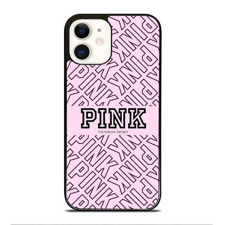 VICTORIA'S SECRET PINK LOGO PATTERN iPhone 12 Case Cover