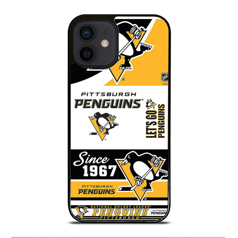 PITTSBURGH PENGUINS LOGO COLLAGE iPhone 12 Mini Case Cover