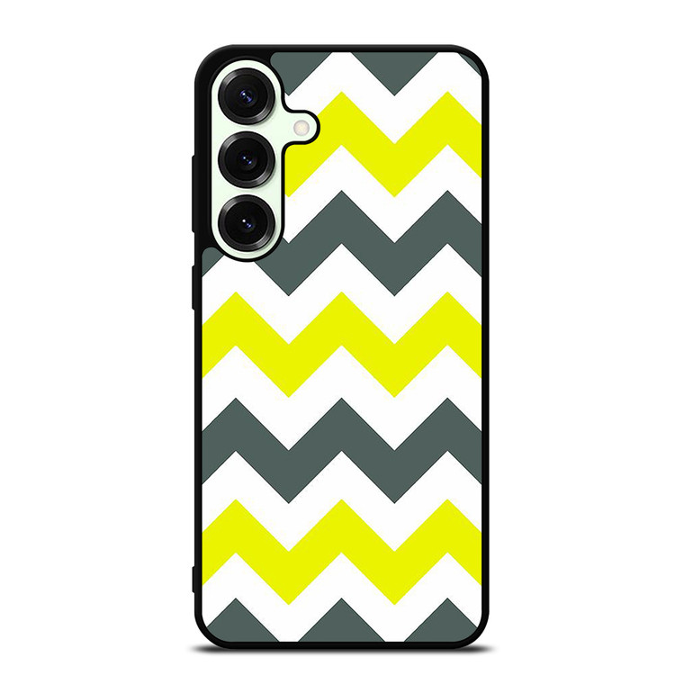 CHEVRON PATTERN YELLOW AND GREY Samsung Galaxy S26 Plus Case Cover