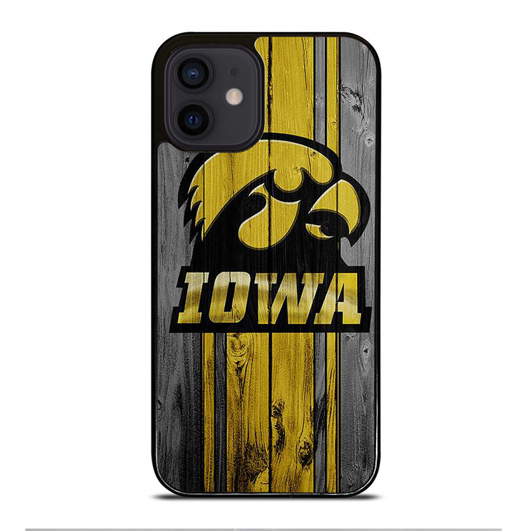 IOWA HAWKEYES WOODEN iPhone 12 Mini Case Cover