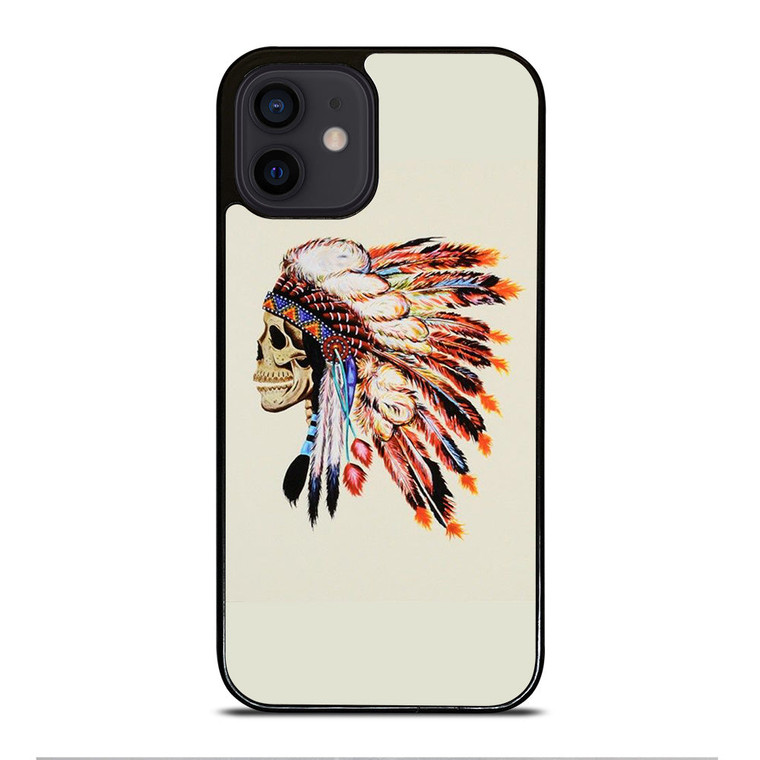 INDIAN FEATHER SKULL 2 iPhone 12 Mini Case Cover