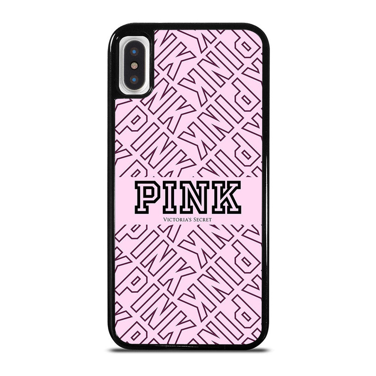 VICTORIA'S SECRET PINK LOGO PATTERN iPhone X / XS Case Cover
