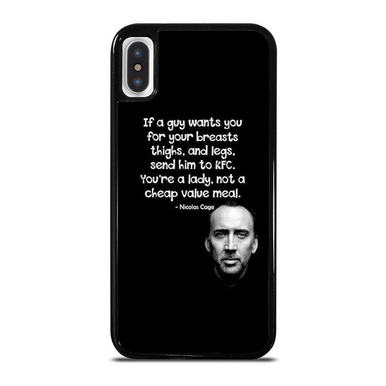 NICOLAS CAGE QUOTE iPhone X / XS Case Cover