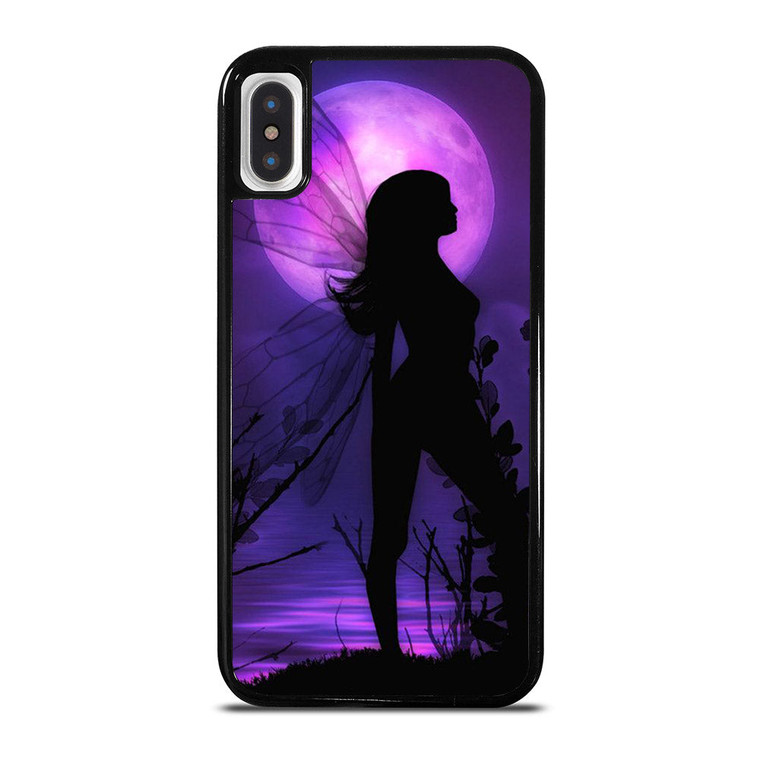 FAIRY DRAGONFLIES PURPLE MOON iPhone X / XS Case Cover