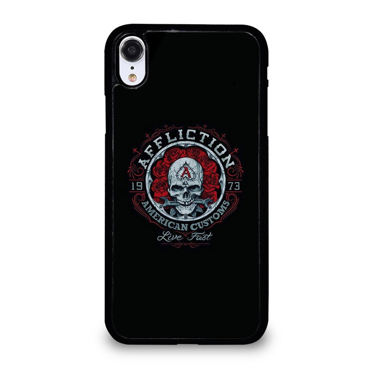 AFFLICTION SKULL ROSE iPhone XR Case Cover