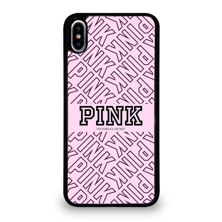 VICTORIA'S SECRET PINK LOGO PATTERN iPhone XS Max Case Cover
