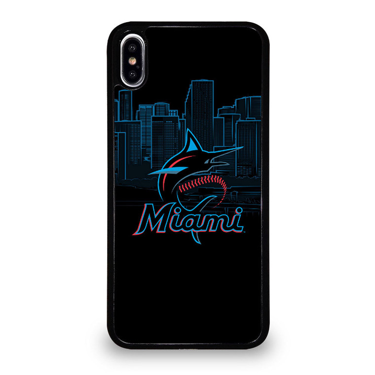 MIAMI MARLINS BLACK iPhone XS Max Case Cover
