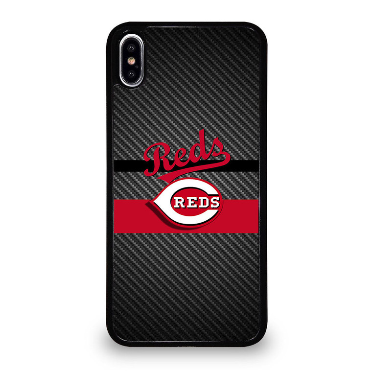 CINCINNATI REDS CARBON iPhone XS Max Case Cover