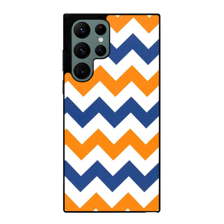 RILEY BLAKE ORANGE AND BLUE STRIPE Samsung Galaxy S22 Ultra Case Cover