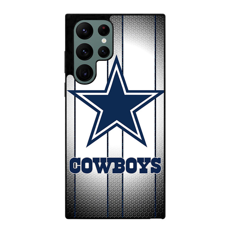 DALLAS COWBOYS SILVER METAL Samsung Galaxy S22 Ultra Case Cover
