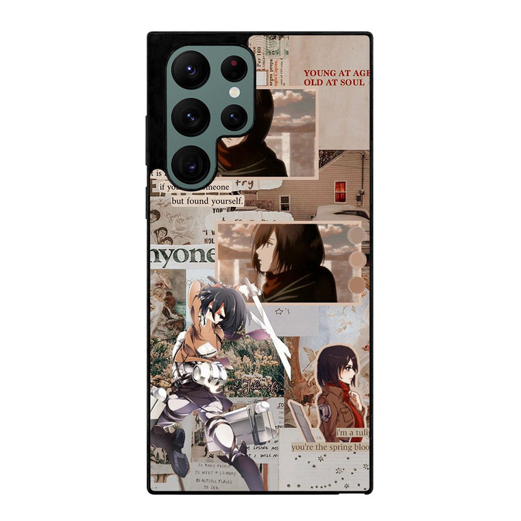 ATTACK ON TITAN MIKASA ACKERMAN COLLAGE Samsung Galaxy S22 Ultra Case Cover