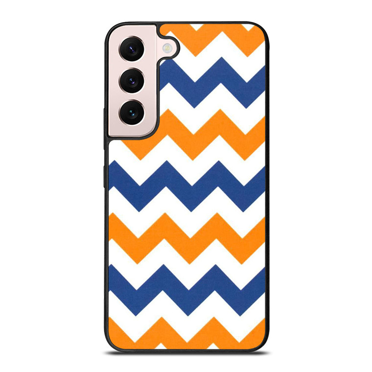 RILEY BLAKE ORANGE AND BLUE STRIPE Samsung Galaxy S22 Plus Case Cover