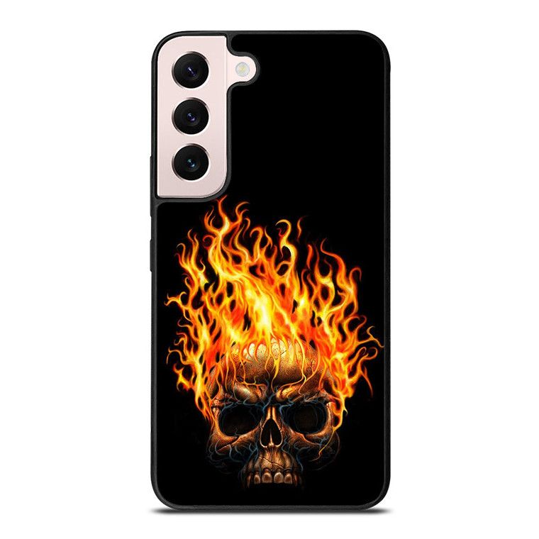 BIKER SKULL FLAMING Samsung Galaxy S22 Plus Case Cover