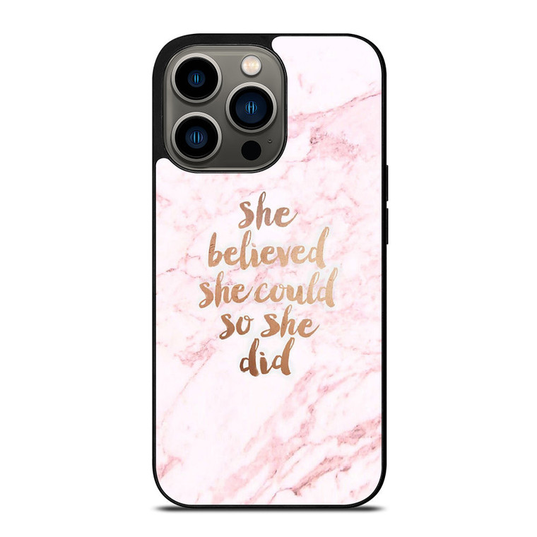 BELIEVE IN YOURSELF MARBLE iPhone 13 Pro Case Cover