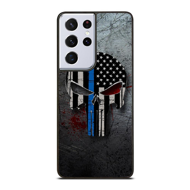 THIN BLUE LINE PUNISHER Samsung Galaxy S21 Ultra Case Cover