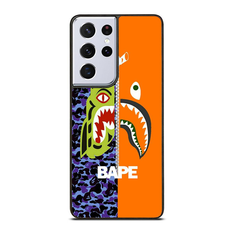 BAPE CAMO SHARK ZIPPER Samsung Galaxy S21 Ultra Case Cover