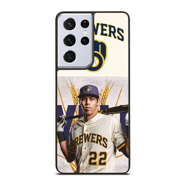 CHRISTIAN YELICH MILWAUKEE BREWERS 1 Samsung Galaxy S21 Ultra Case Cover