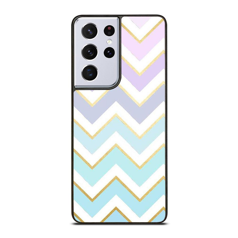 OMBRE PASTEL CHEVRON PATTERN Samsung Galaxy S21 Ultra Case Cover