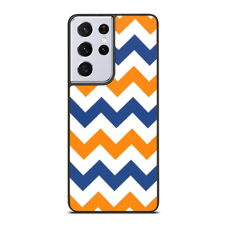 RILEY BLAKE ORANGE AND BLUE STRIPE Samsung Galaxy S21 Ultra Case Cover