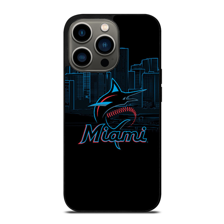 MIAMI MARLINS BLACK iPhone 13 Pro Case Cover