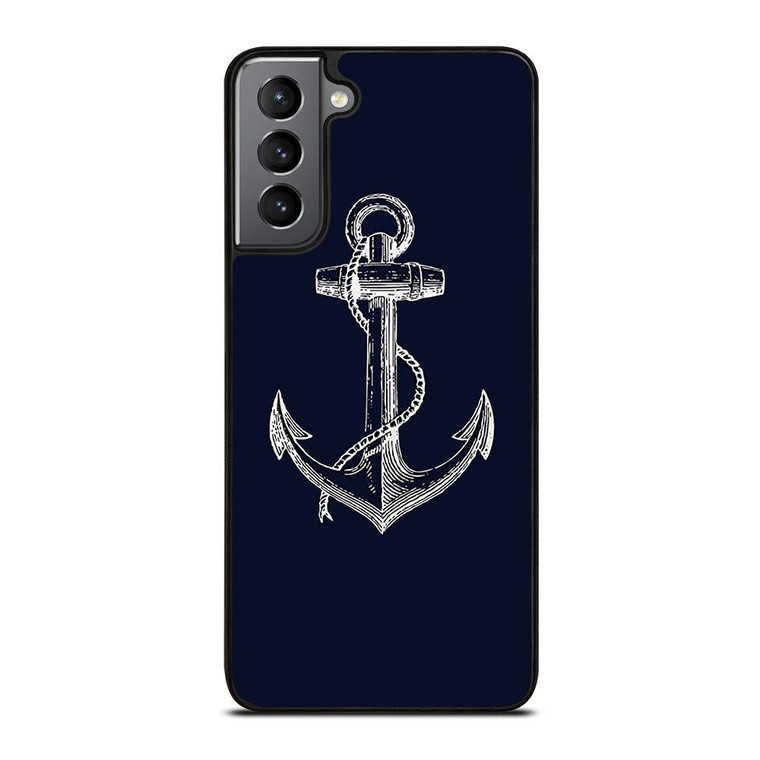 NAUTICAL ANCHOR NAVY BLUE Samsung Galaxy S21 Plus Case Cover