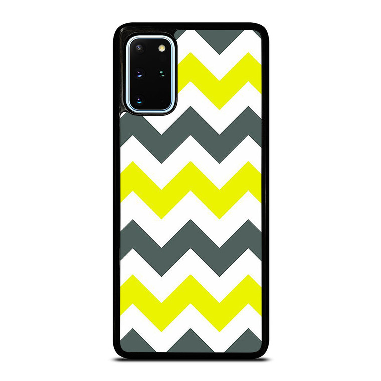 CHEVRON PATTERN YELLOW AND GREY Samsung Galaxy S20 Plus Case Cover