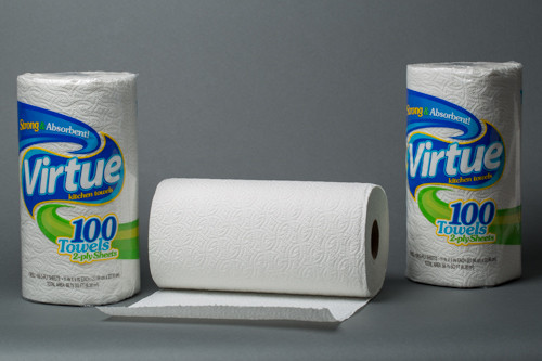 Tork Handi-Size Perforated Kitchen Roll Towel, 2-Ply, 11 X 6.75, White, 120/Roll, 30/Carton - View #10