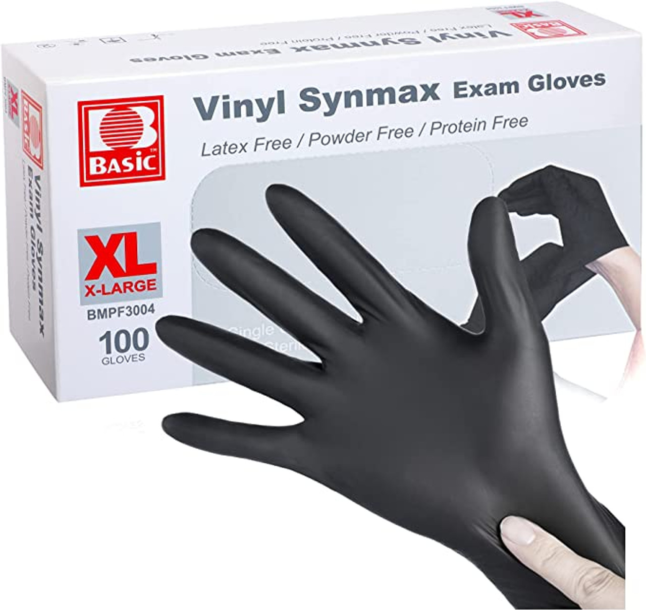 Large Black 4 Mil Disposable Nitrile Gloves (100-Box)