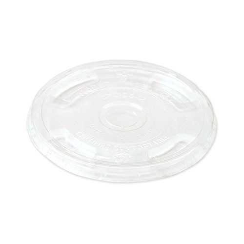 Clear PET Flat Lids With Straw Slots For 10oz Cups,1,000/Carton