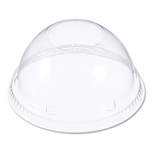 Clear PET Dome Lids With Straw Slots For 12-24oz Cups,1,000/Carton