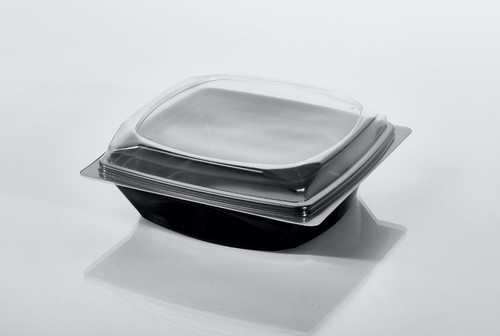 PP Black Tray with Translucent Lid, 6" x 6", 240 Sets (60/8)