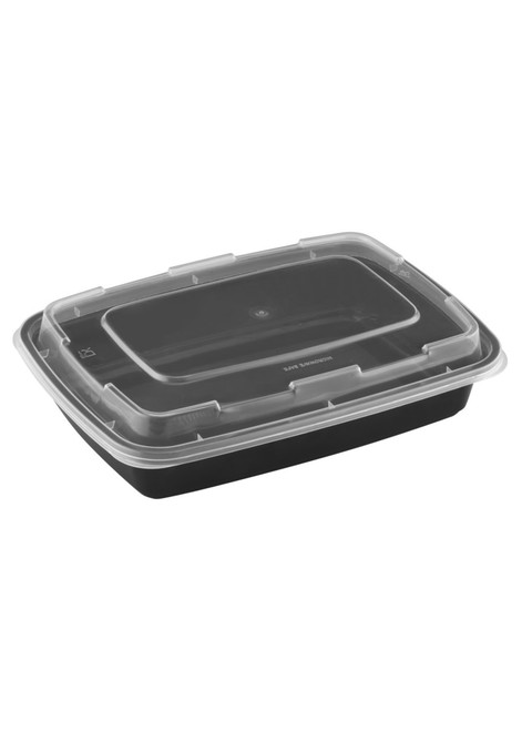 28oz Rectangular Microwaveable Container with Lid, 150 sets (50/6)