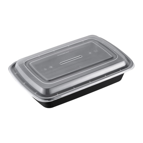 42oz Rectangular Microwaveable Container with Lid, 150 sets (50/6)