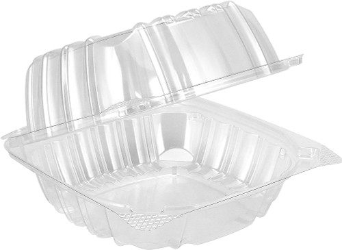 Clear Hinged PS Container, 6" x 6" 2in Tall, 400pc (200/2)