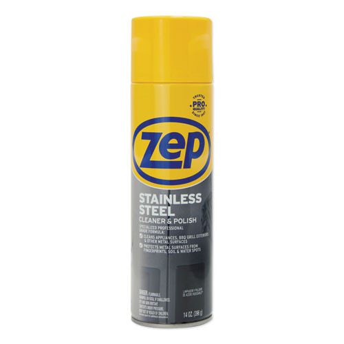 Zep Commercial Stainless Steel Polish, 14 Oz Aerosol Spray, 12/carton