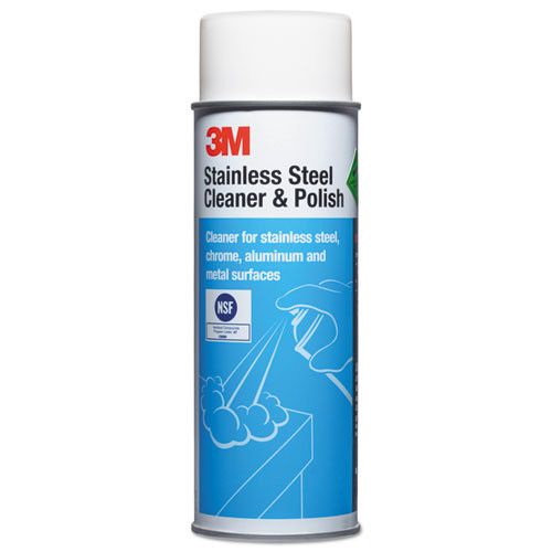 3M Stainless Steel Cleaner And Polish, Lime Scent, Foam, 21 Oz Aerosol Spray, 12/carton
