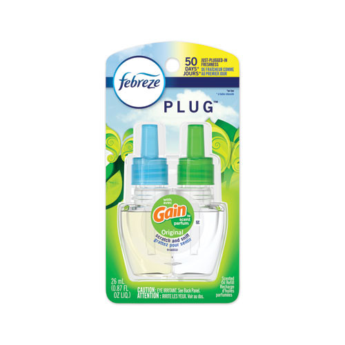 Febreze Plug Air Freshener Refills, Gain Original, 0.87 Oz, 6/carton