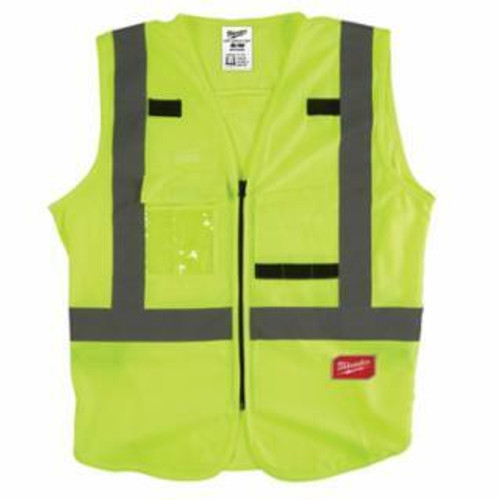 Milwaukee Type R Class 2 High-Visibility Safety Vest, Yellow, 12/Carton