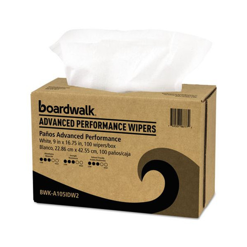 Boardwalk Advanced Performance Wipers, 9 x 16.75, White, 100/Dispenser Pack, 10 Dispenser Packs/Carton