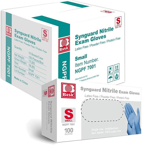 Synguard Blue Nitrile Exam Gloves 4 Mil, 100/Box, 10 Boxes/Carton (1,000/Gloves) Synguard Blue Nitrile Exam Gloves 4 Mil, 100/Box, 10 Boxes/Carton (1,000/Gloves)