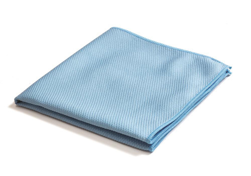 Cleanguards 180 GSM Microfiber Glass Towels, 16" x 18", Blue, 200/Case