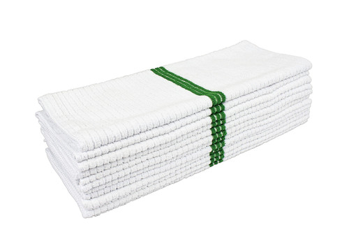 Cleanguards 250GSM Microfiber Bar Towels, 14" x 18", White, 250/Case