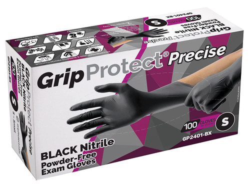 GripProtect® Precise Black,5Mil, Nitrile Exam Gloves, Fentanyl Resistant, Chemo-Rated (1,000/Gloves)
