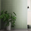 Fibo Straight Herringbone Olive Green White Wall Panel