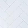 Herringbone White Silk Tile Shower Panel - 600mm - Sample