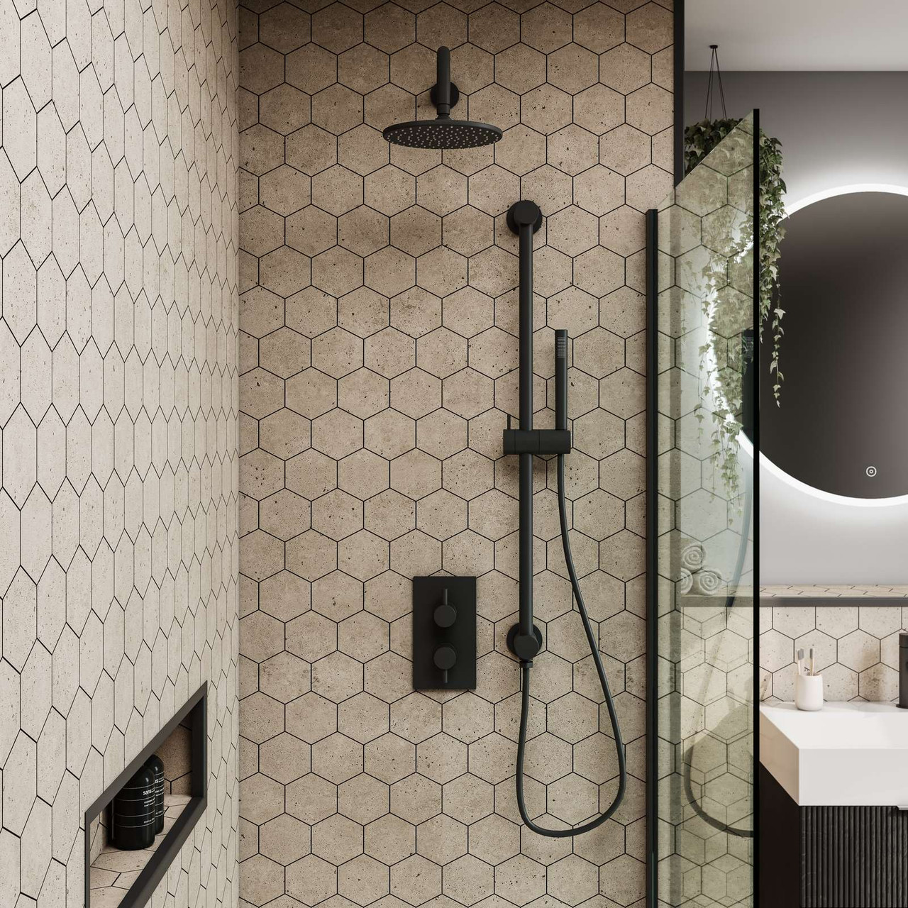 Fibo Urban Hexagonal Rough Cement Wall Panel | Wet Wall Works
