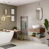 Taupe Grey Herringbone Tile Multipanel Shower Panel (MT750H) 