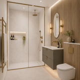 Concrete White Matt Shower Panel - 1 Metre