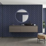Fibo Urban Chevron Smokey Blue Shower Panel