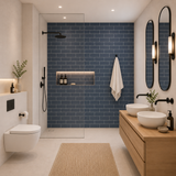 PVC Metro Navy Matt Tile Shower Panel - 600mm